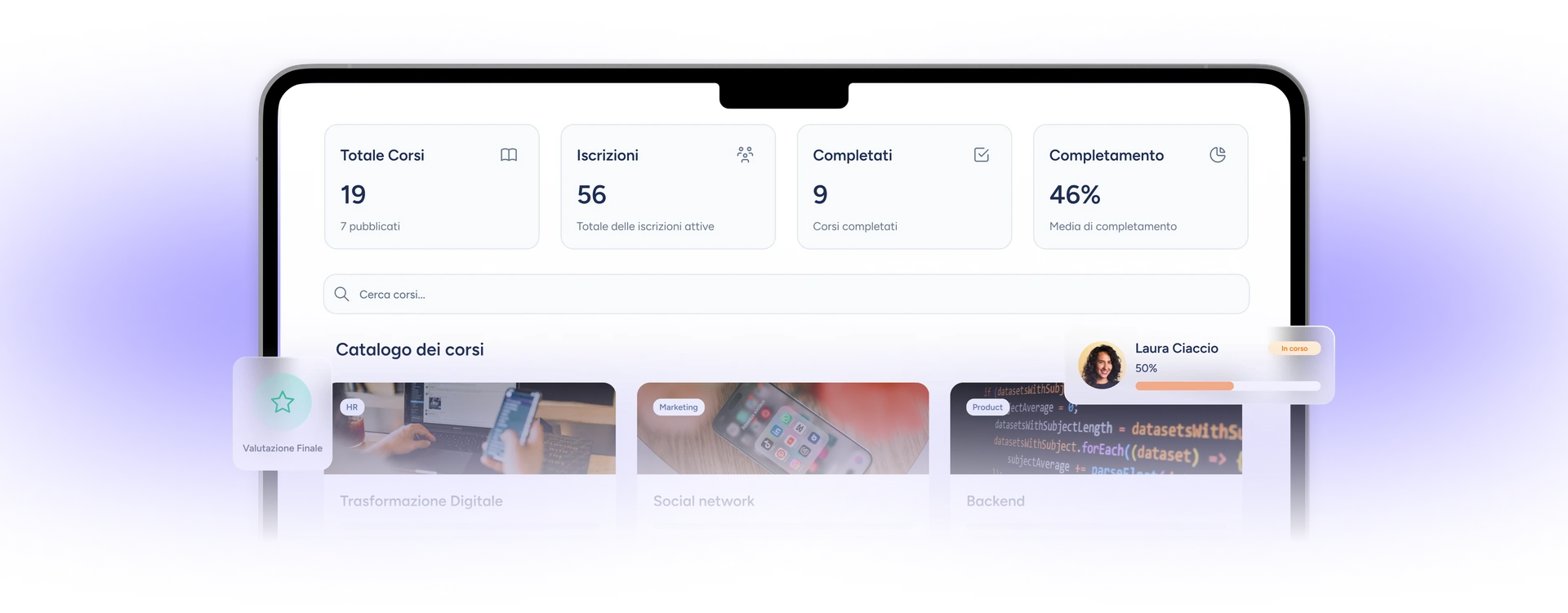 Interfaccia LMS di Sesame HR