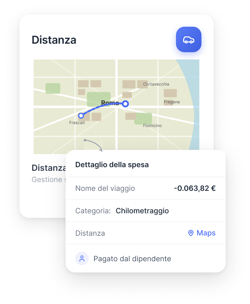 Calcolo automatico del percorso e del chilometraggio