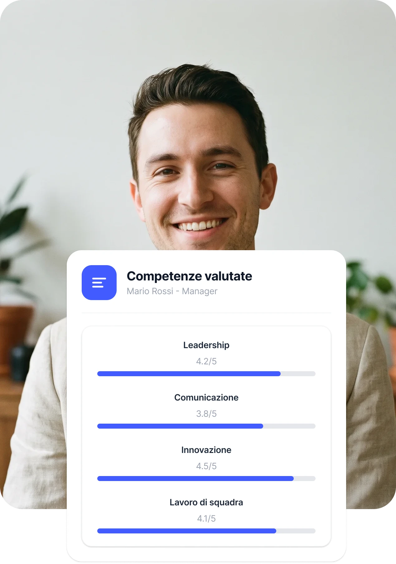 Competenze valutate di un dipendente in Sesame HR