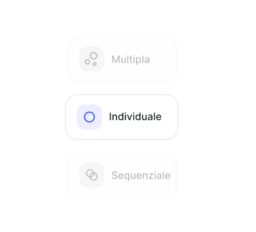 Selettore della modalità di firma: multipla, individuale e sequenziale