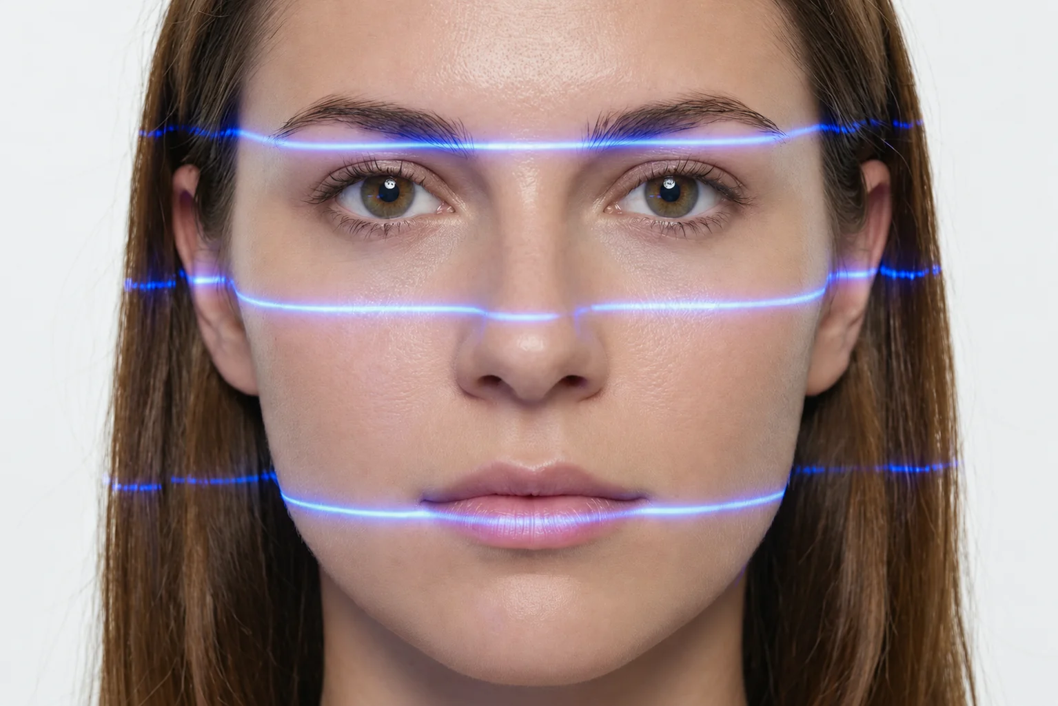 Persona che utilizza uno scanner facciale per timbrare.
