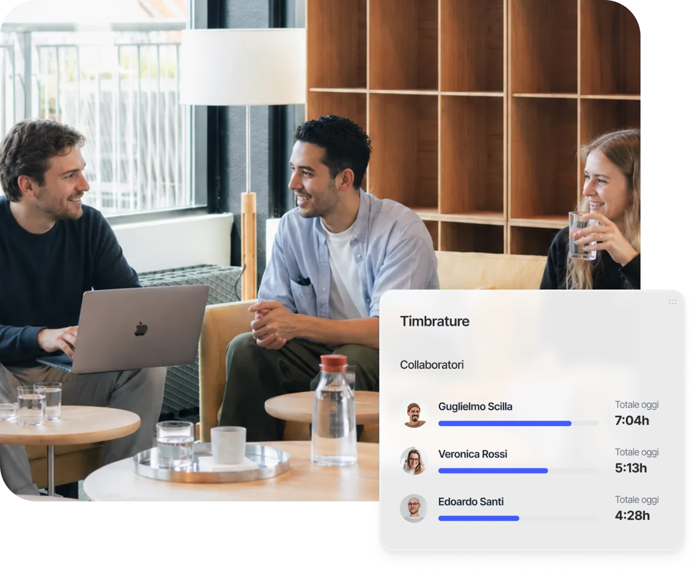 Controllo delle timbrature del team in Sesame HR