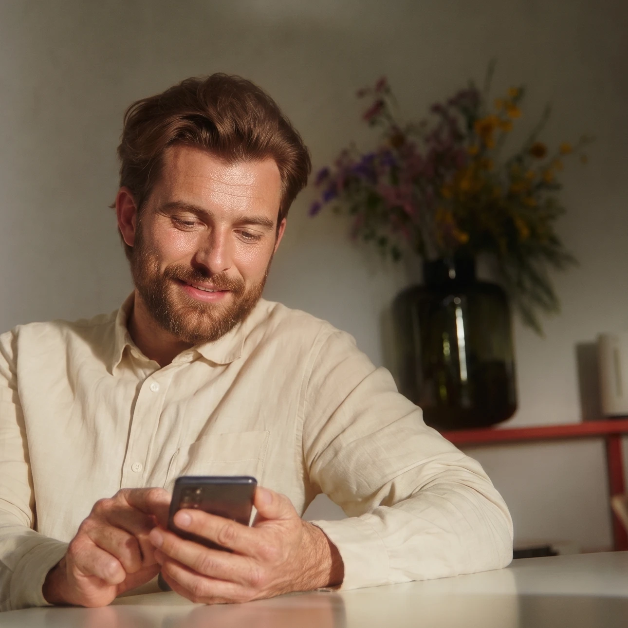 Persona che si registra a Sesame dal cellulare