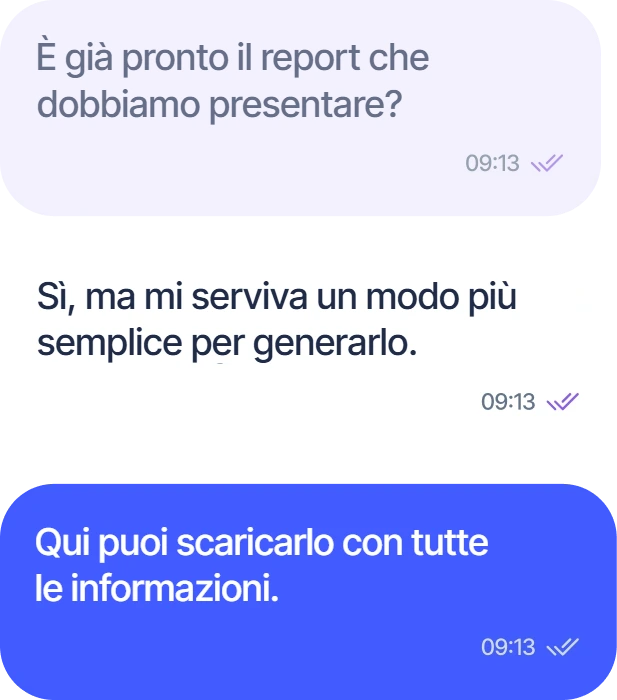 Conversazione su un report pronto da presentare
