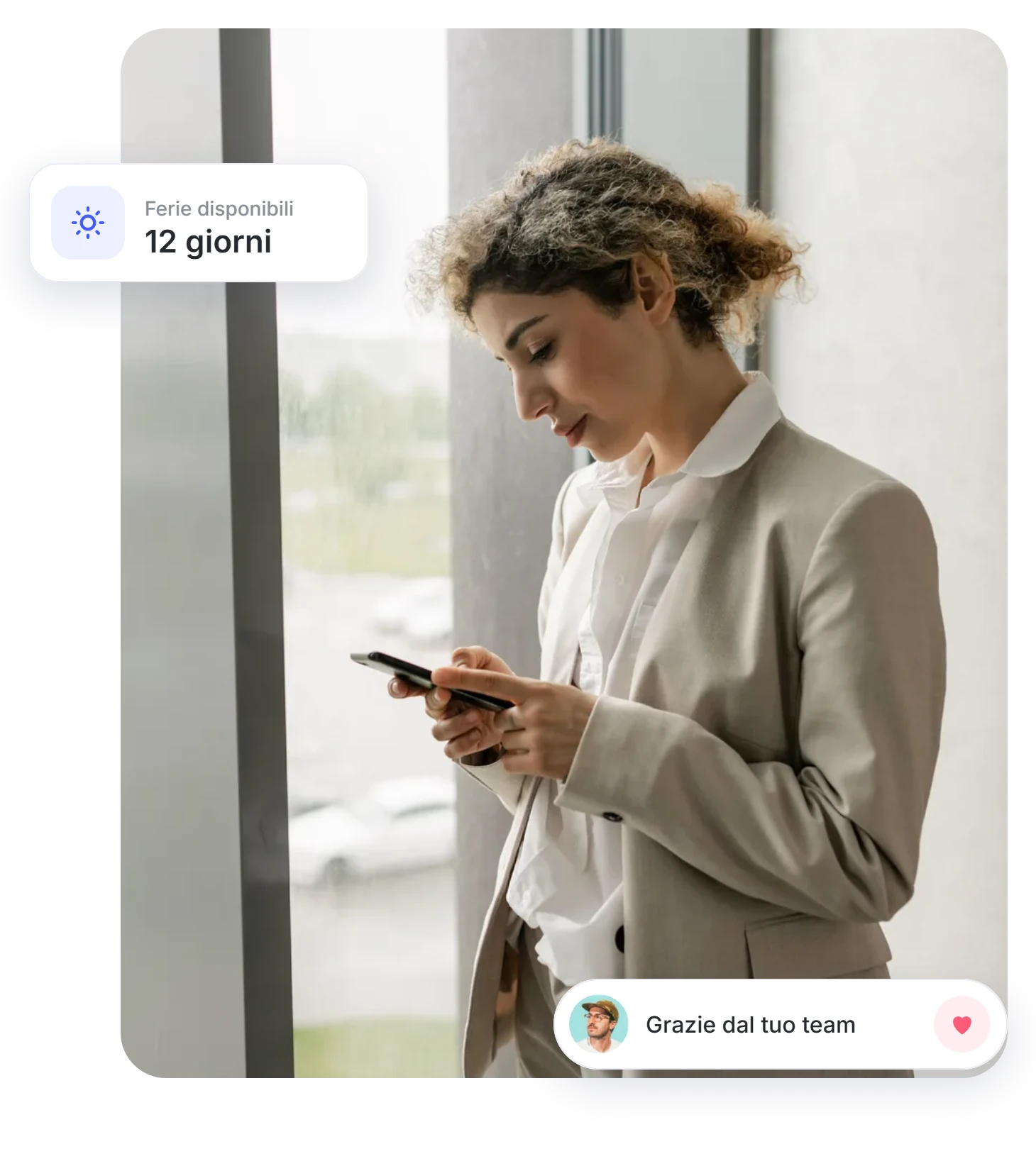 Dipendente che consulta le sue ferie dall'app di Sesame HR