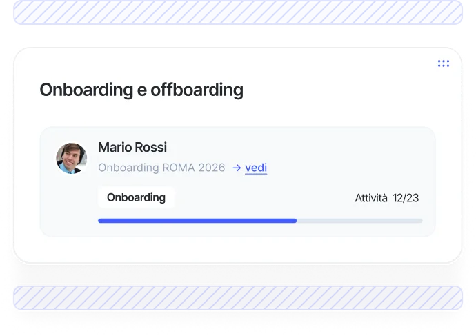 Pannello di onboarding personalizzabile in Sesame HR