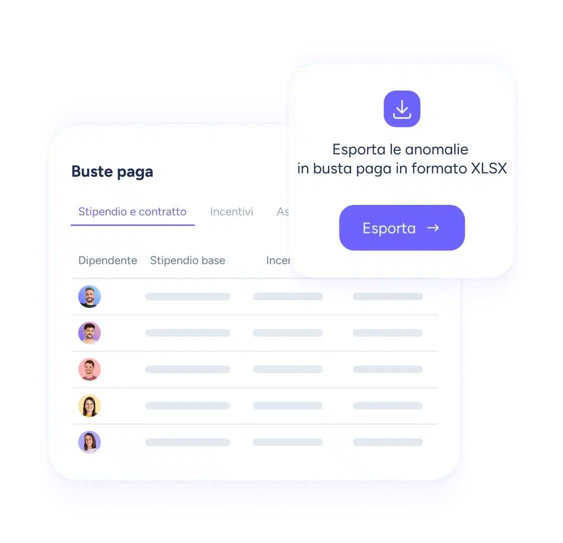 Esportazione dati buste paga in formato XLSX da Sesame HR